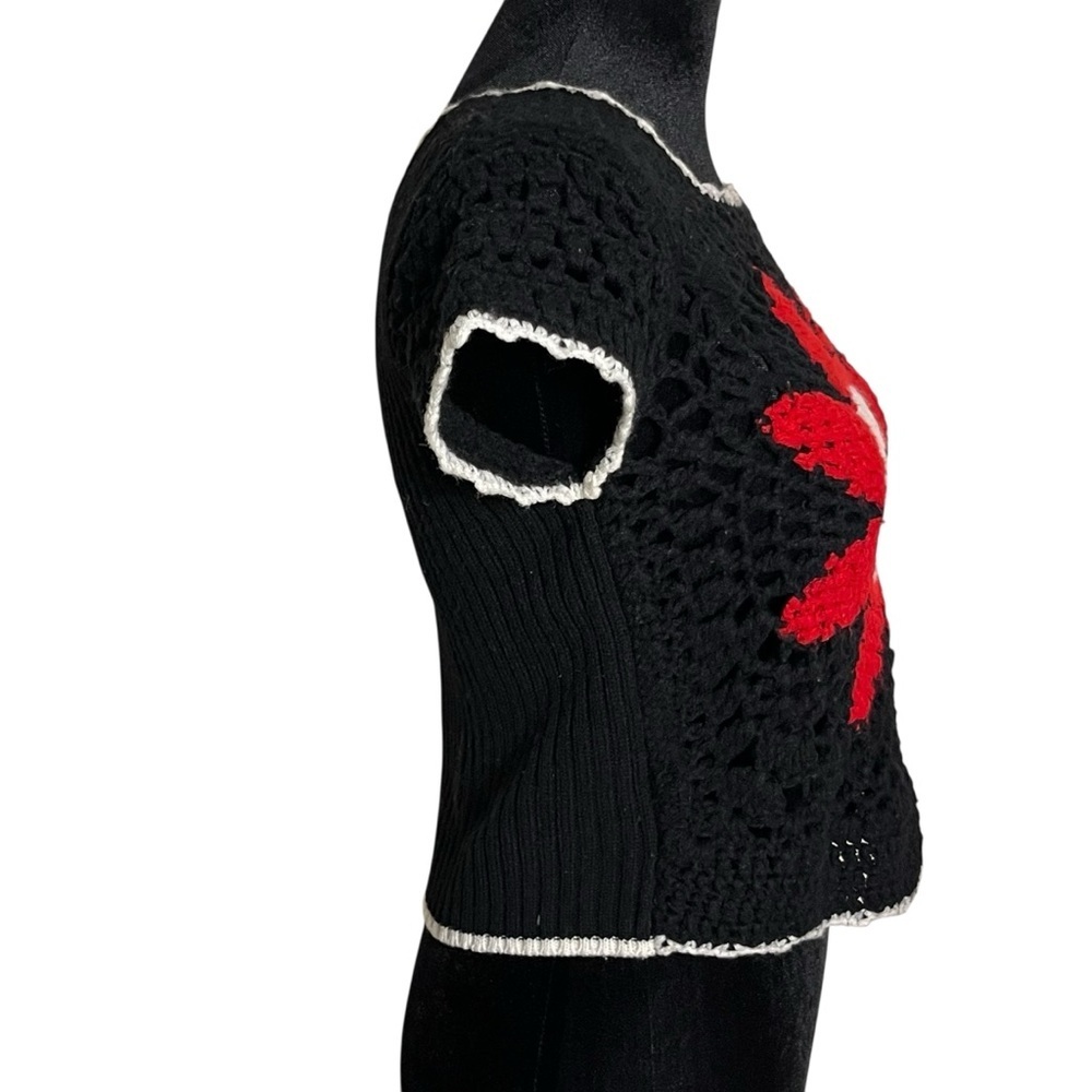 Vintage 70s-Style Crochet Flower Top Cropped – ARDEE – Size S - Picture 4 of 8